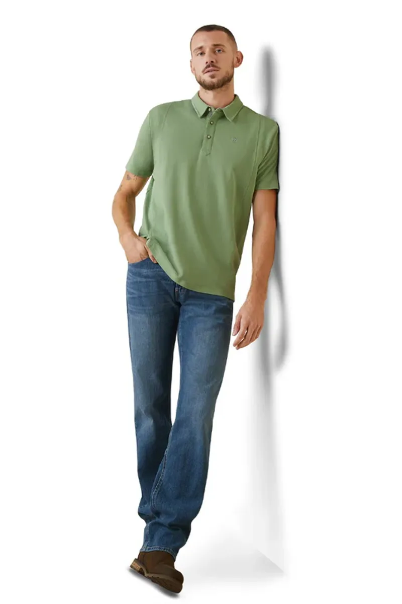Ariat Medal Polo Shirt - Basil-2
