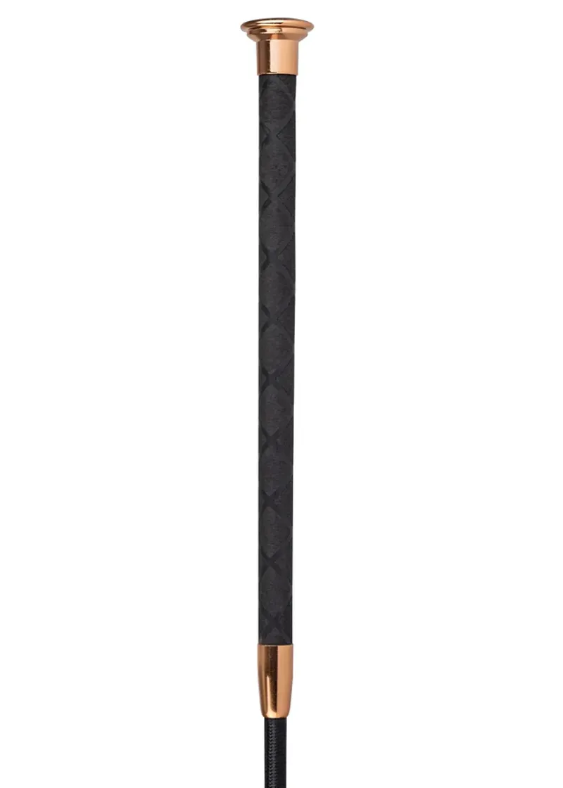 Woof Wear Harmony Leather Dressage Whip - Black/Rose Gold-1