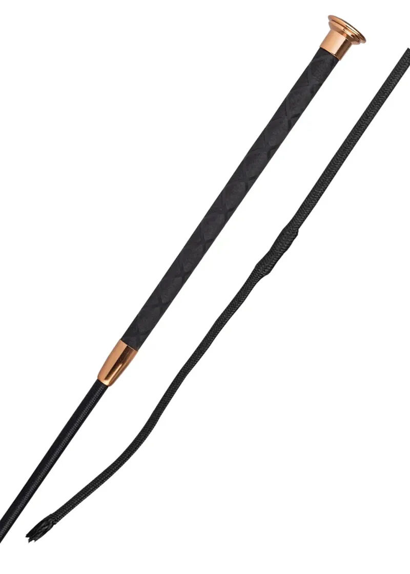 Woof Wear Harmony Leather Dressage Whip - Black/Rose Gold