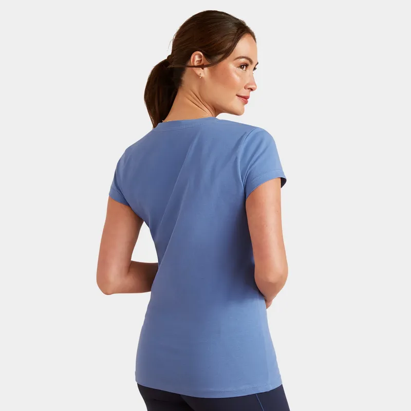 Ariat Women's Vertical Logo V T-Shirt - Dutch Blue-1