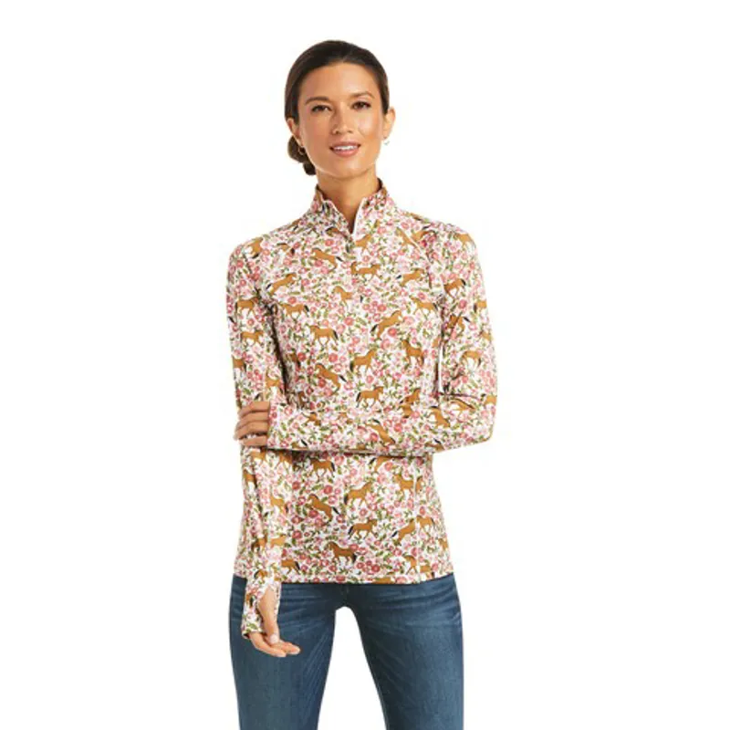 AriatTek Lowell 2.0 1/4 Zip Baselayer - Sea Salt Floral