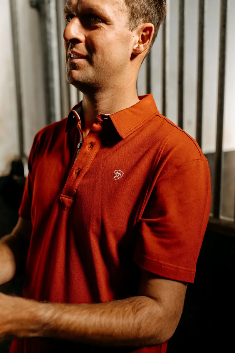 Ariat Medal Polo Shirt - Sun-Dried Tomato-4