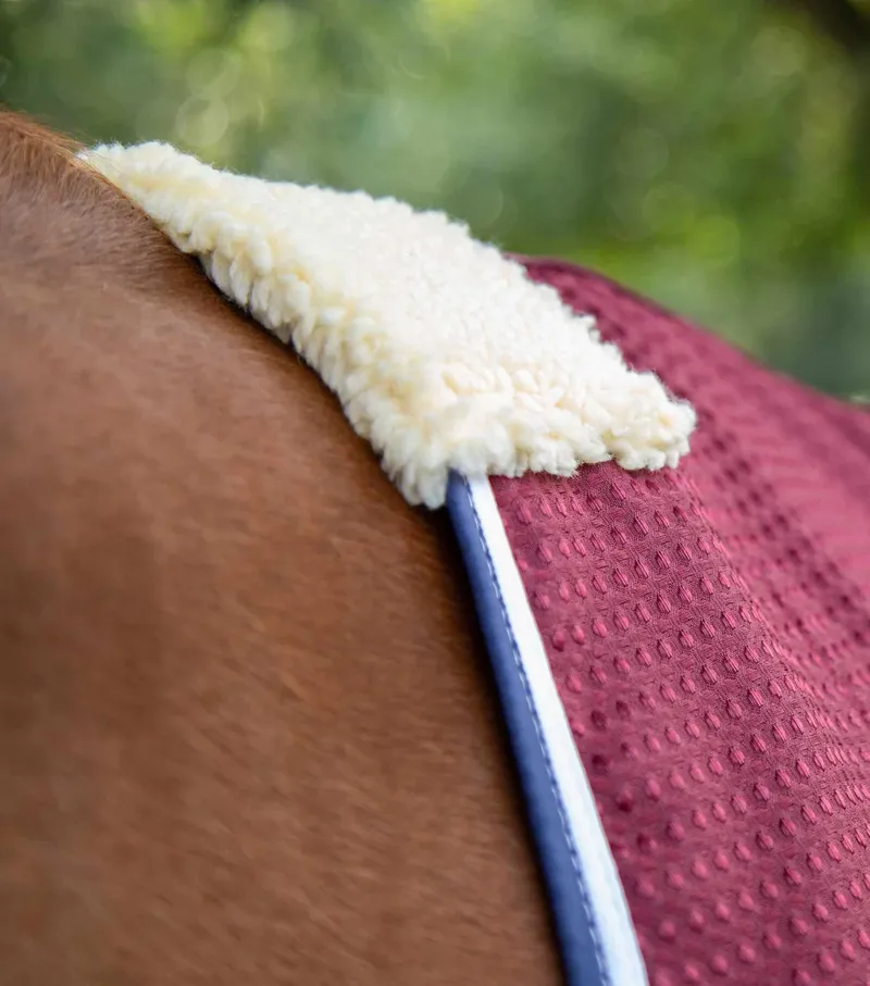Premier Equine Buster Waffle Horse Cooler Rug - Burgundy-1
