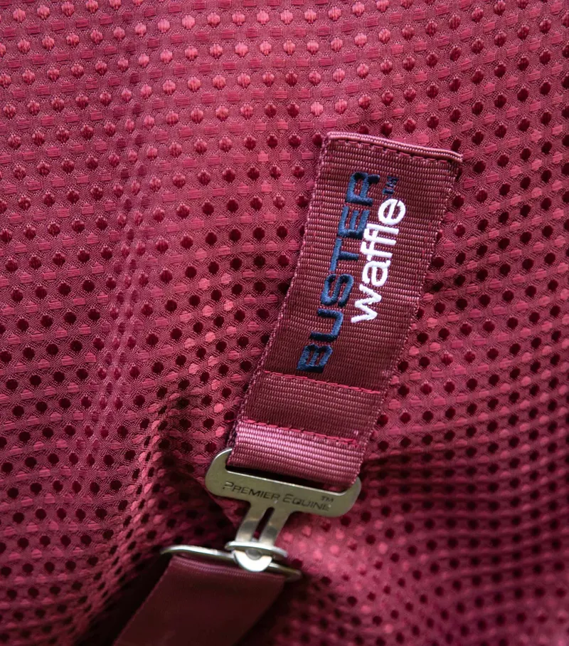 Premier Equine Buster Waffle Horse Cooler Rug - Burgundy-3