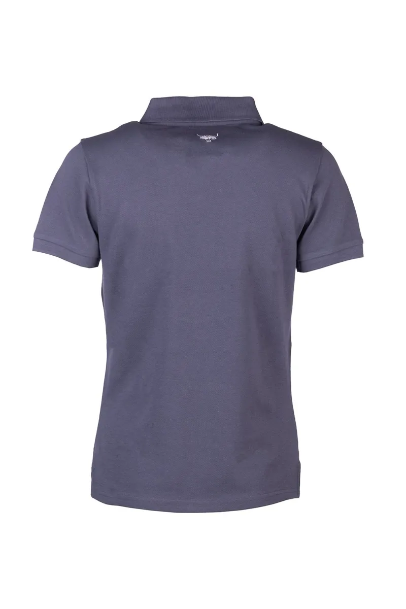 Rydale Ladies Polo Shirt - Byland - Cow Denim/White/Soft Blue-6