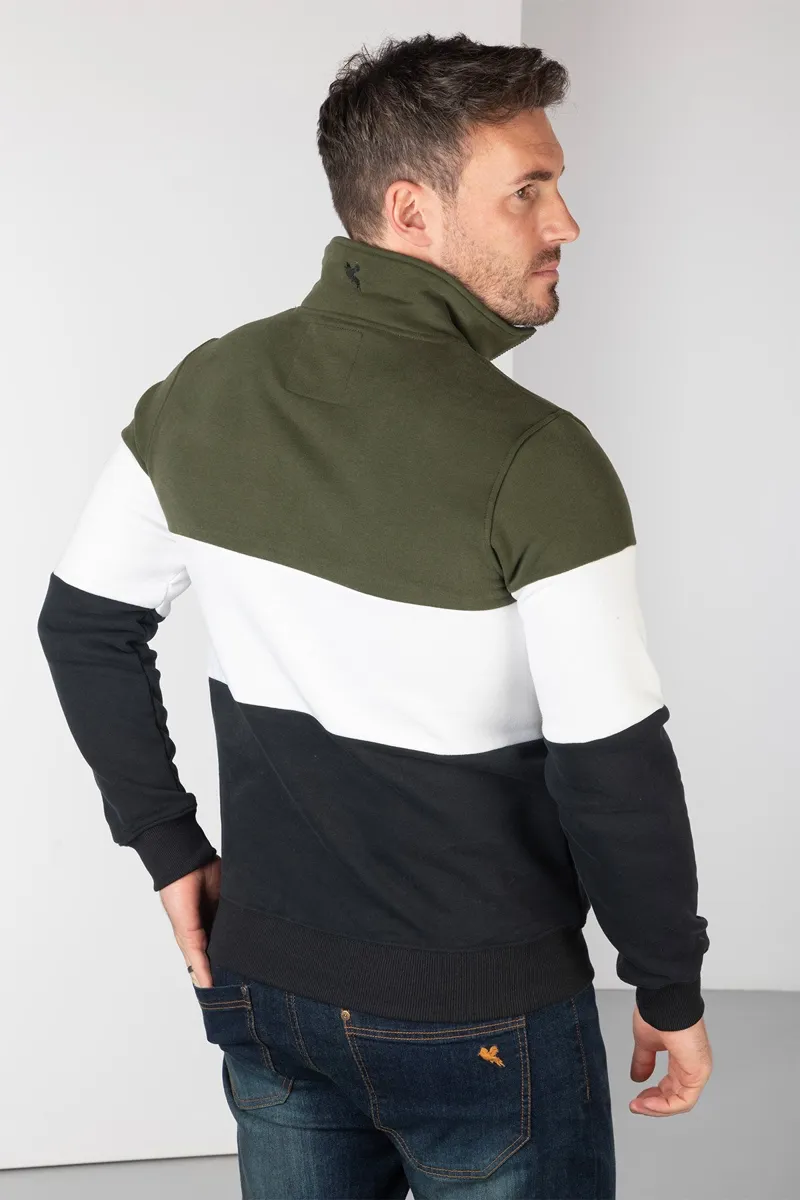 Rydale Men's Sweatshirt - Byland - Pheasant Olive/White/Black-3