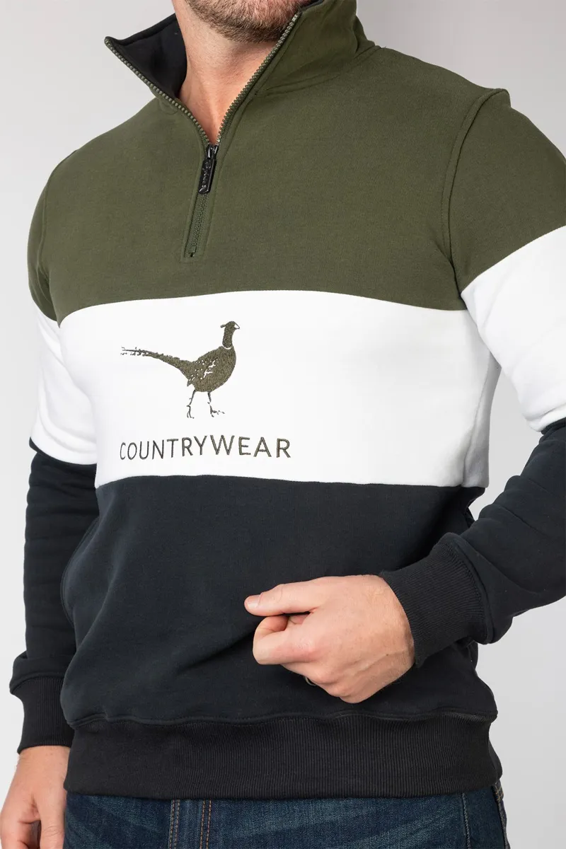 Rydale Men's Sweatshirt - Byland - Pheasant Olive/White/Black-5