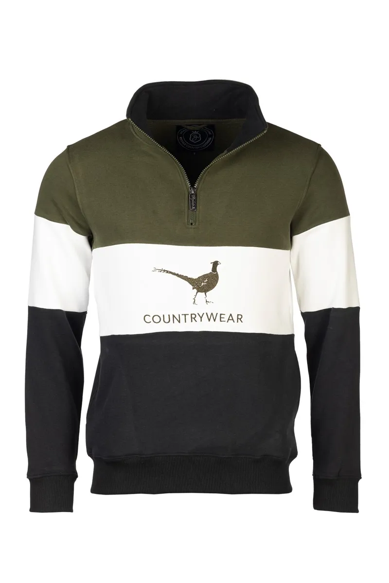 Rydale Men's Sweatshirt - Byland - Pheasant Olive/White/Black