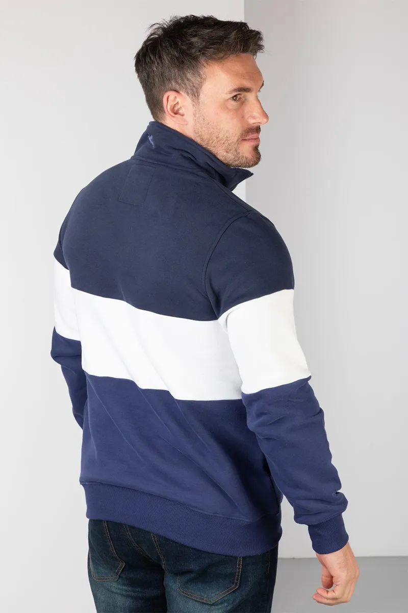 Rydale Men's Sweatshirt - Byland - Pheasant Navy/White/Denim-3