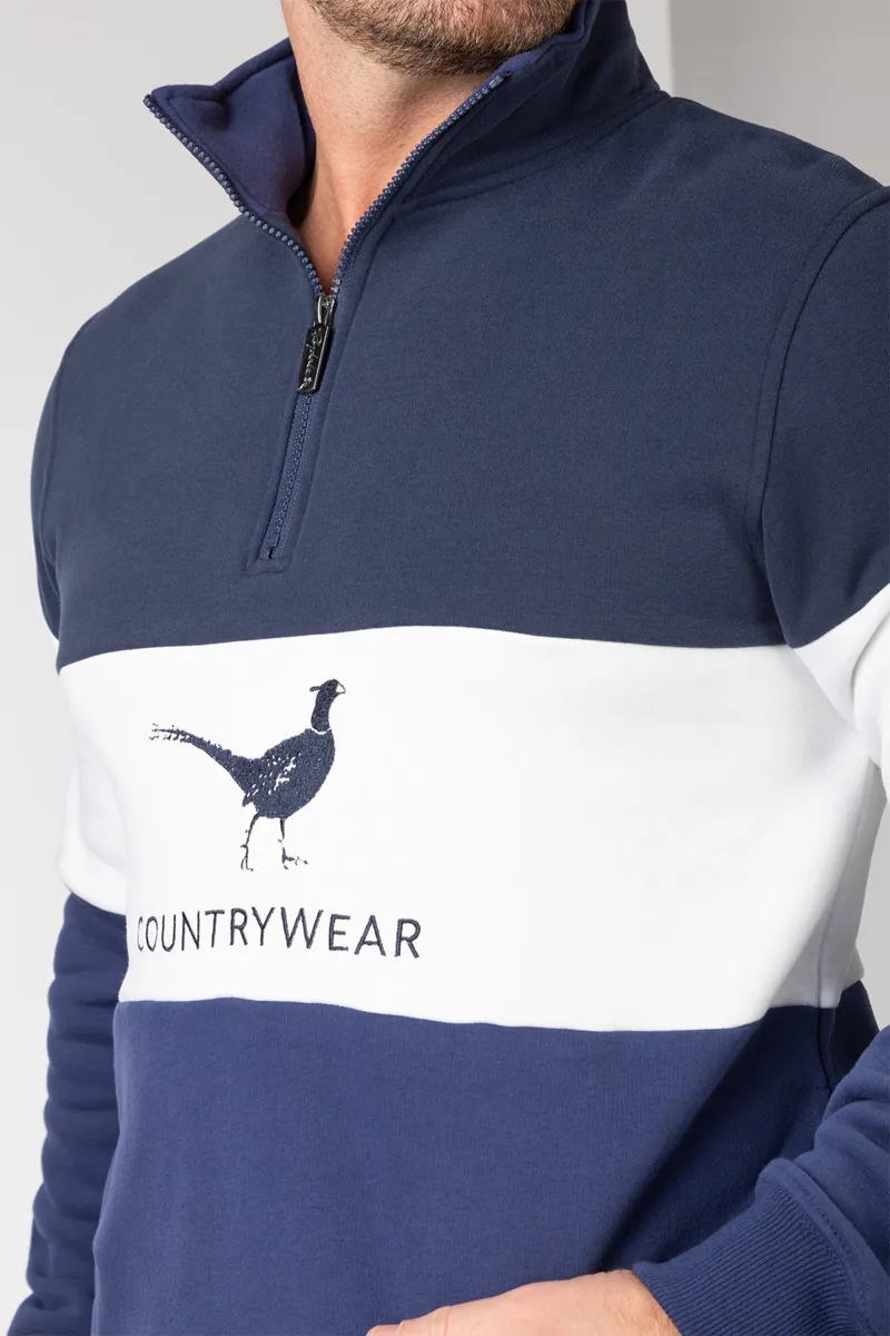 Rydale Men's Sweatshirt - Byland - Pheasant Navy/White/Denim-5