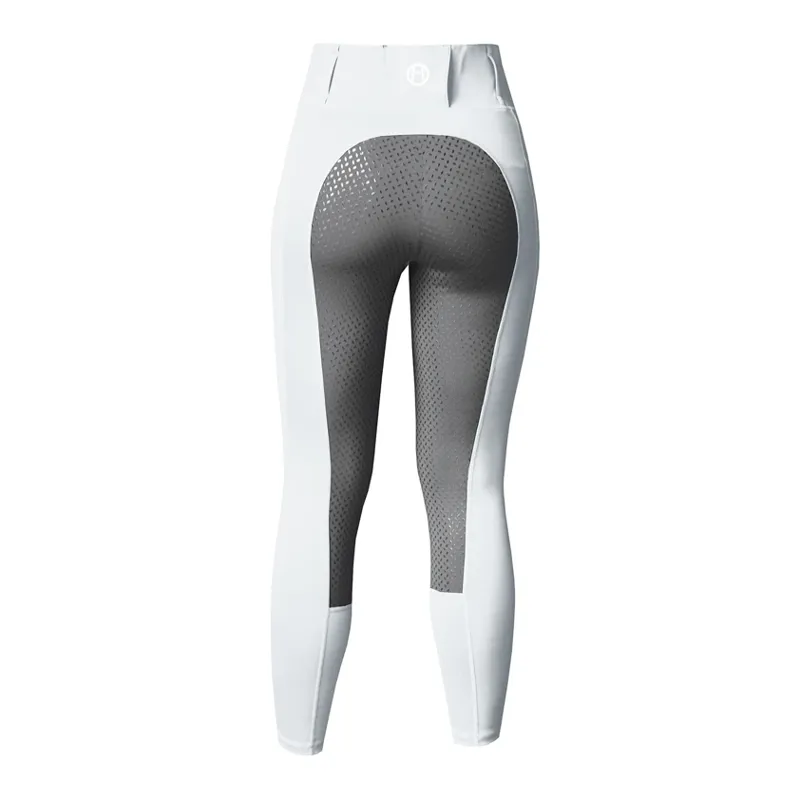 Equetech Performance Aqua-Shield Riding Tights - White/Grey-1