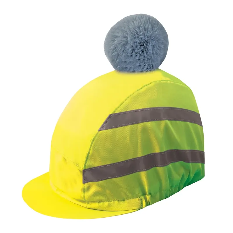 Equetech Hi-Vis Vision Water Resistant Deluxe Pom Hat Silk - Yellow