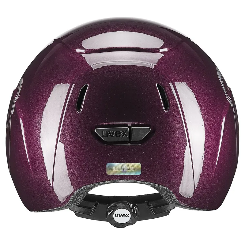Uvex Kiddox Flowers Riding Hat - Shiny Burgundy-4
