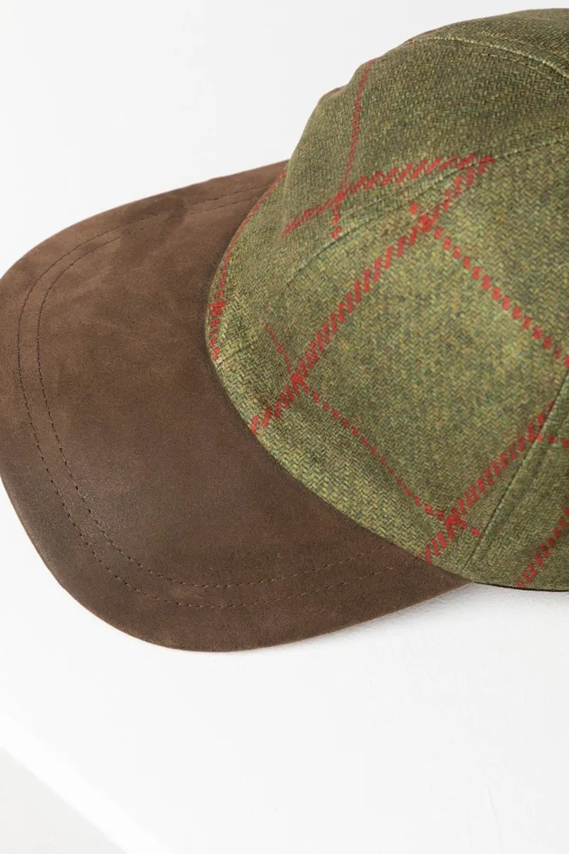 Rydale Men's Tweed Print Baseball Cap With Nubuck Peak - Danby - Scampston Tweed-2