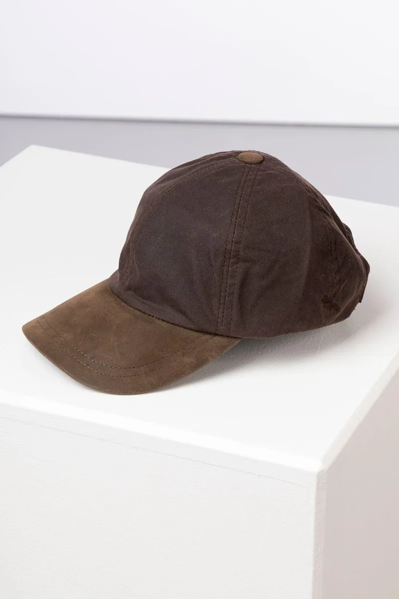 Rydale Men's Wax Baseball Cap with Nubuck Peak - Danby - Brown