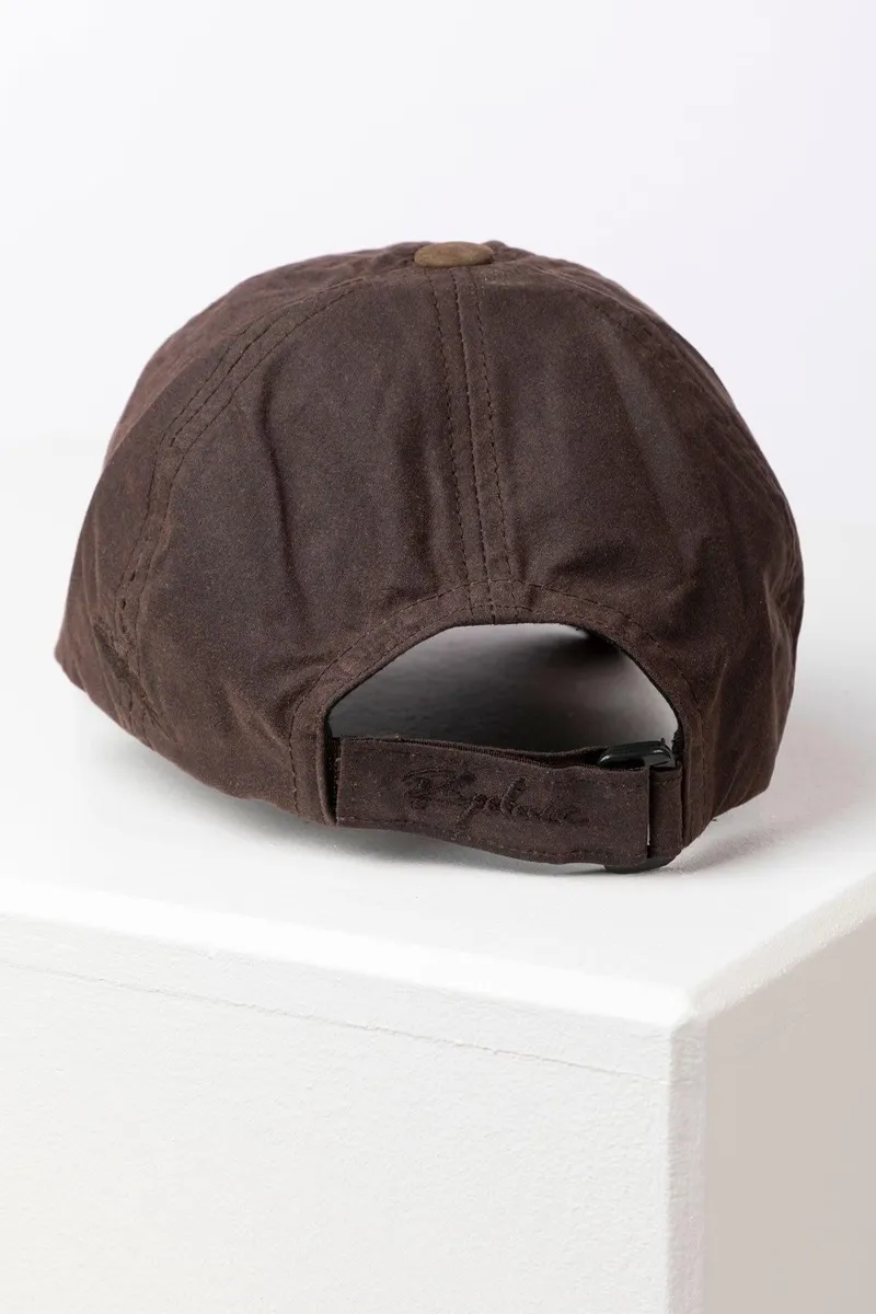Rydale Men's Wax Baseball Cap with Nubuck Peak - Danby - Brown-2