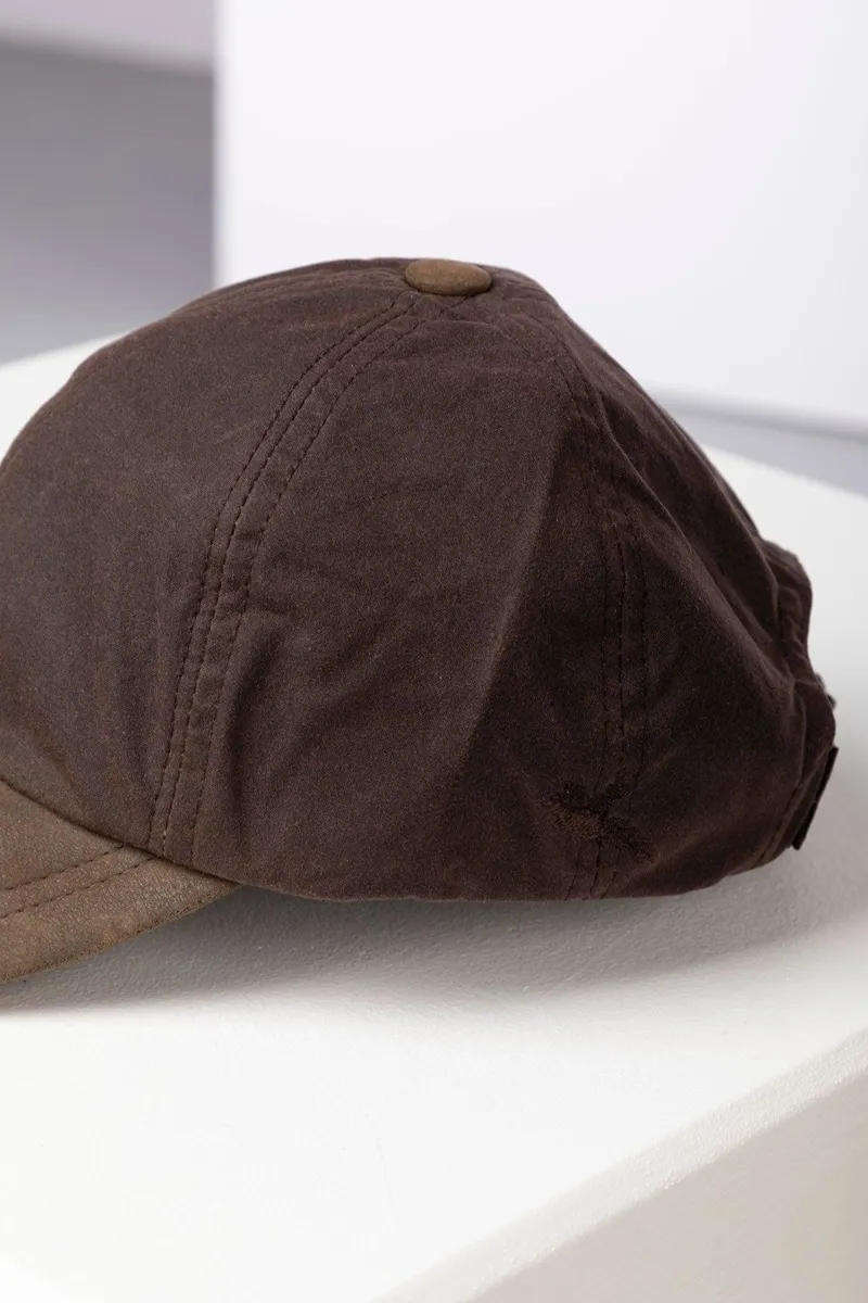 Rydale Men's Wax Baseball Cap with Nubuck Peak - Danby - Brown-3
