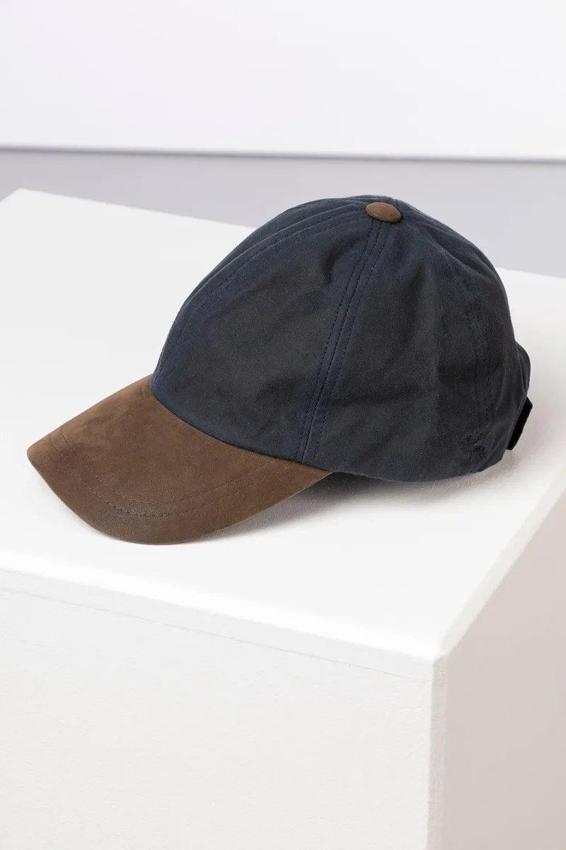 Rydale Men's Wax Baseball Cap with Nubuck Peak - Danby - Navy 