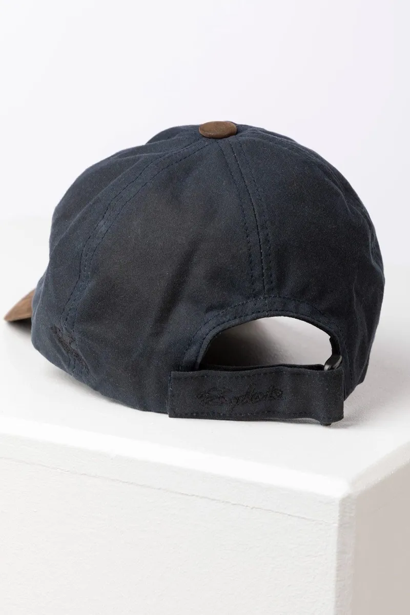 Rydale Men's Wax Baseball Cap with Nubuck Peak - Danby - Navy -2