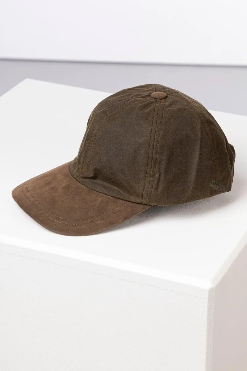 Rydale Men's Wax Baseball Cap with Nubuck Peak - Danby - Olive