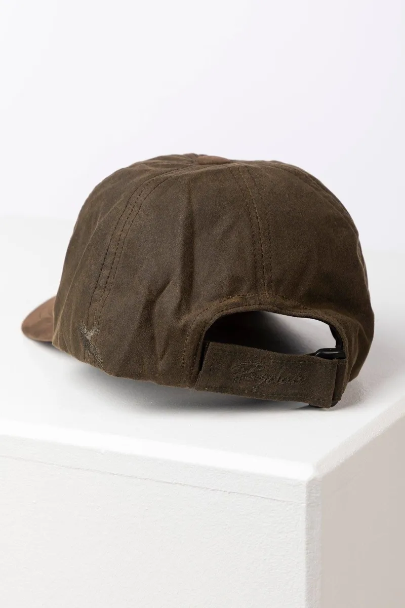 Rydale Men's Wax Baseball Cap with Nubuck Peak - Danby - Olive-2