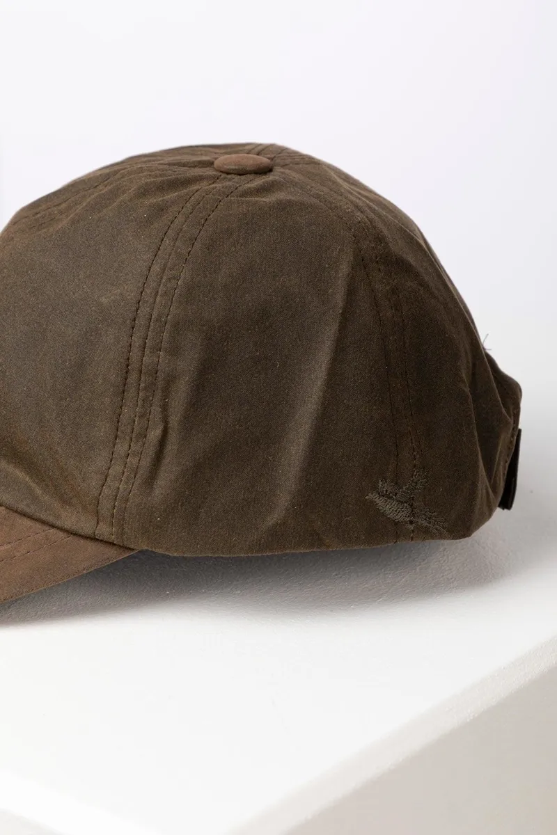 Rydale Men's Wax Baseball Cap with Nubuck Peak - Danby - Olive-3
