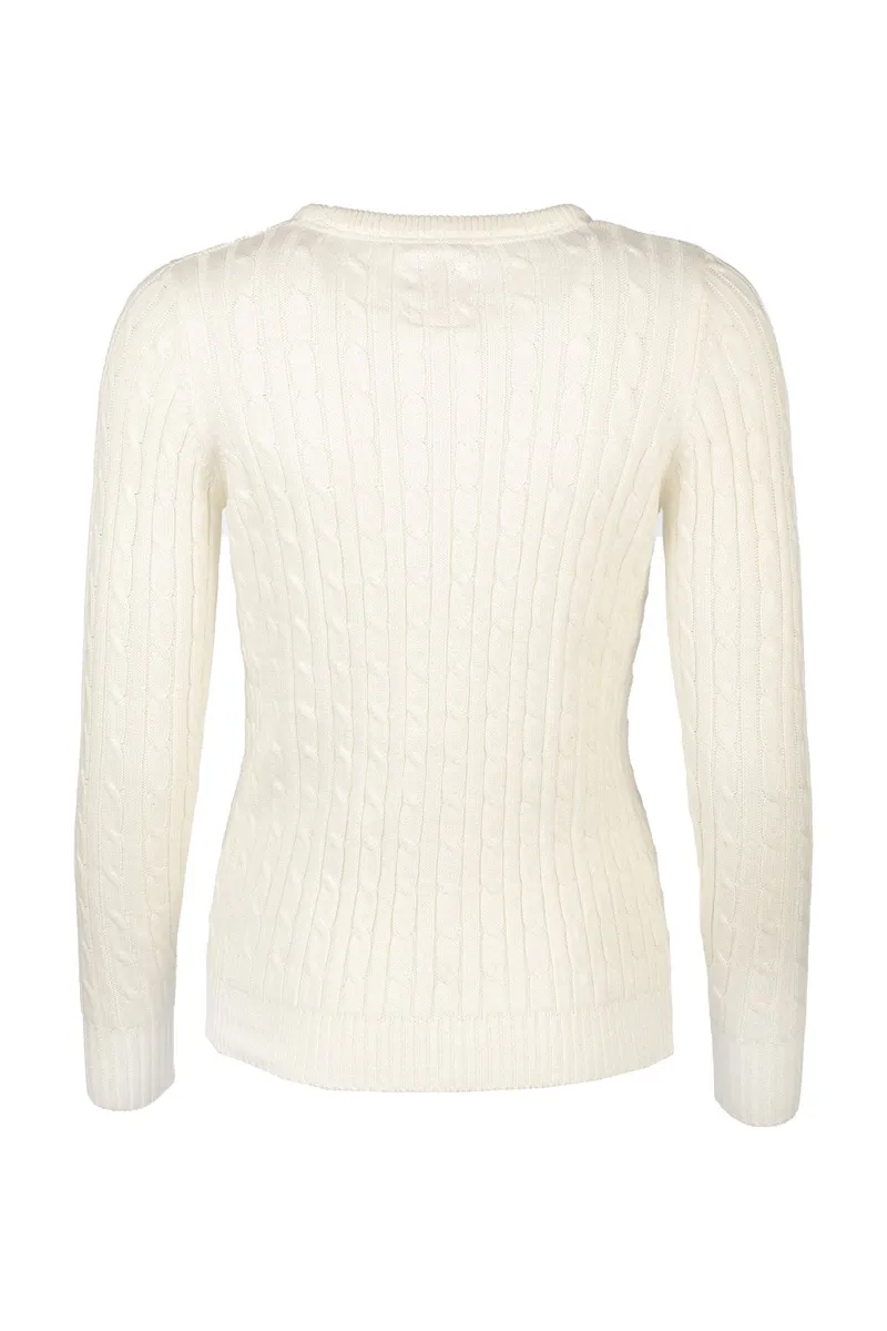 Rydale Ladies Crew Neck Cable Knit Jumper Emma - Cream-5
