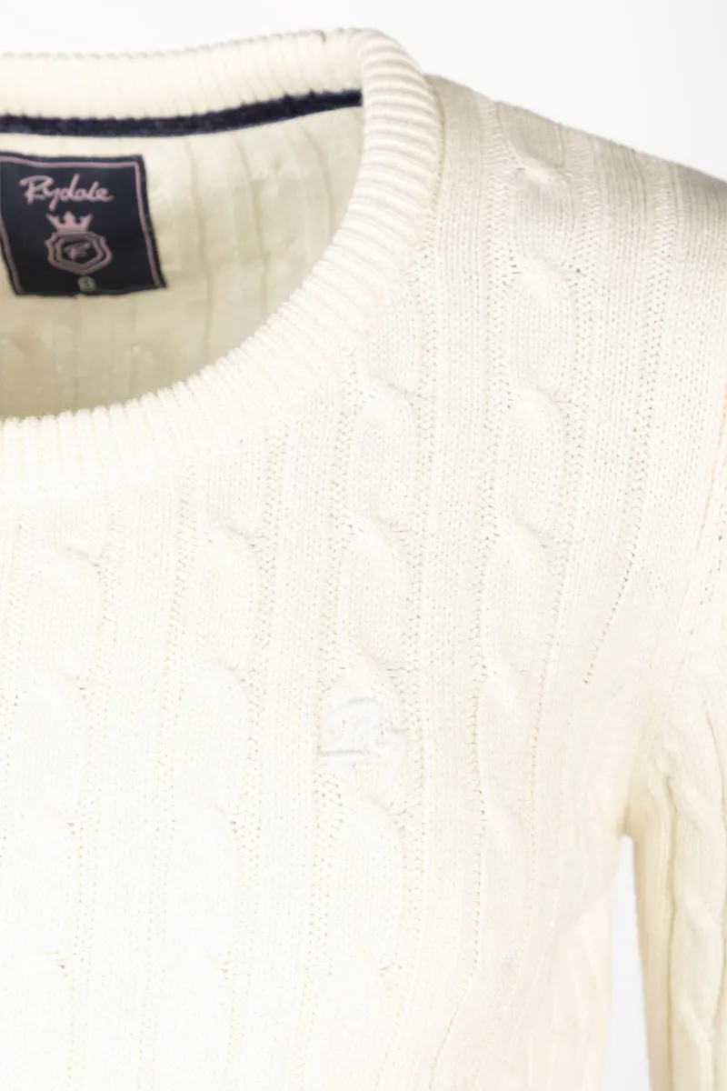 Rydale Ladies Crew Neck Cable Knit Jumper Emma - Cream-6