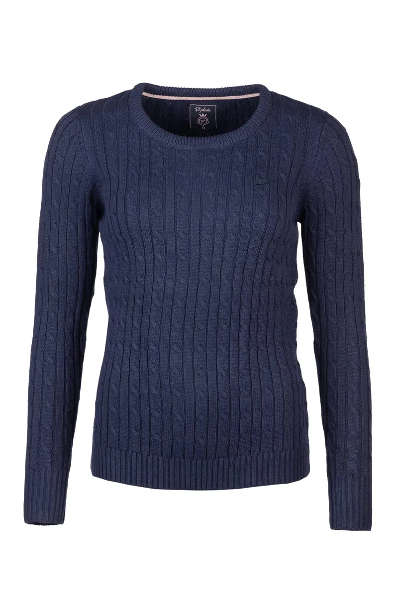 Rydale Ladies Crew Neck Cable Knit Jumper Emma - Navy-4