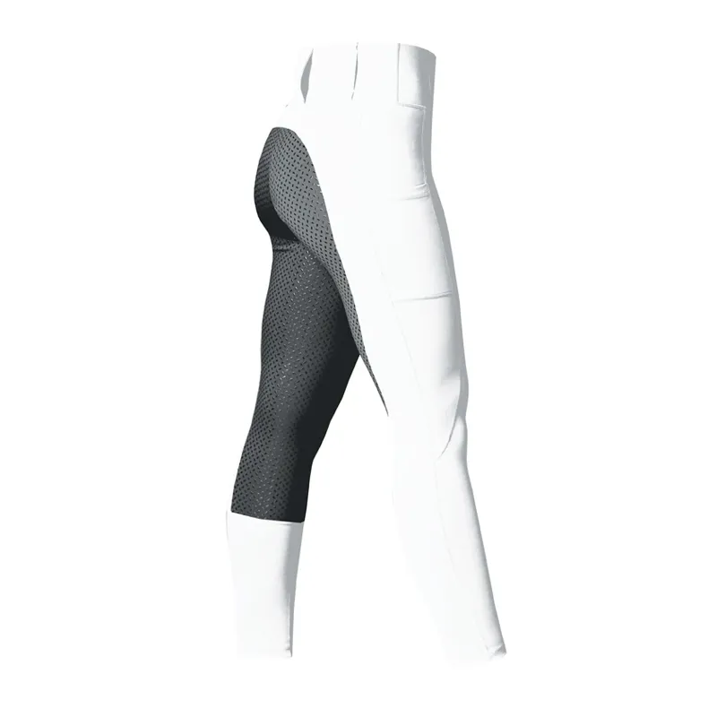 Equetech Performance Aqua-Shield Riding Tights - White/Grey-2