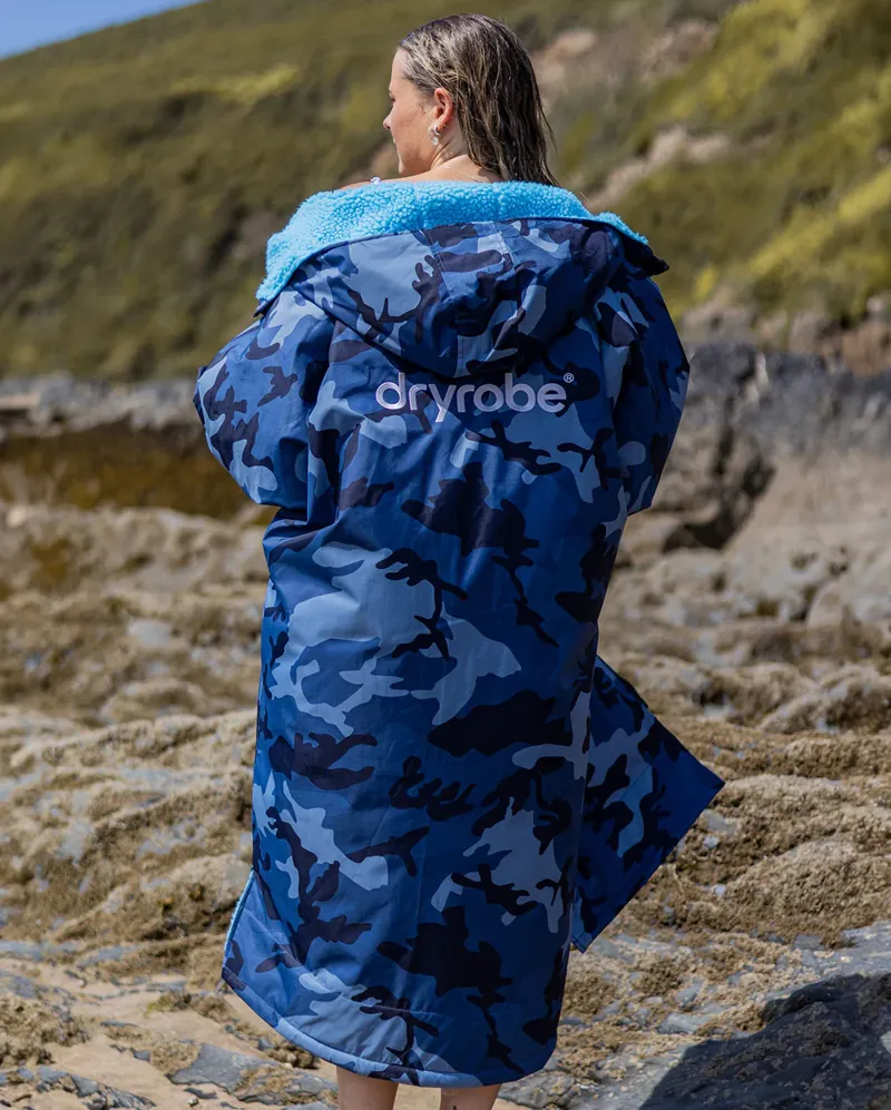 dryrobe Advance Adult Long Sleeve V3- Blue Camo/Blue-2