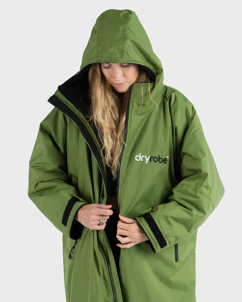 dryrobe Advance Adult Long Sleeve V3- Dark Green / Black