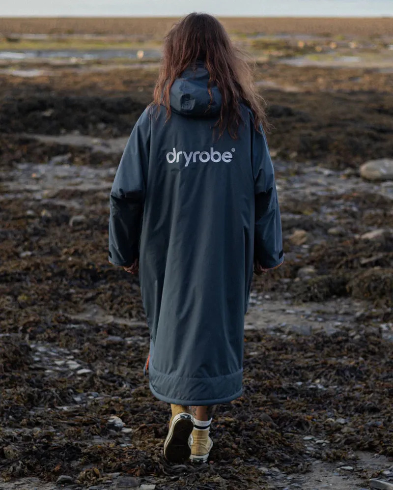 dryrobe Advance Adult Long Sleeve V3- Dark Grey/ Orange-4