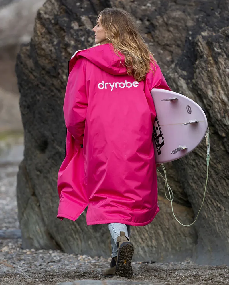 dryrobe Advance Adult Long Sleeve V3- Pink/ Light Grey-2