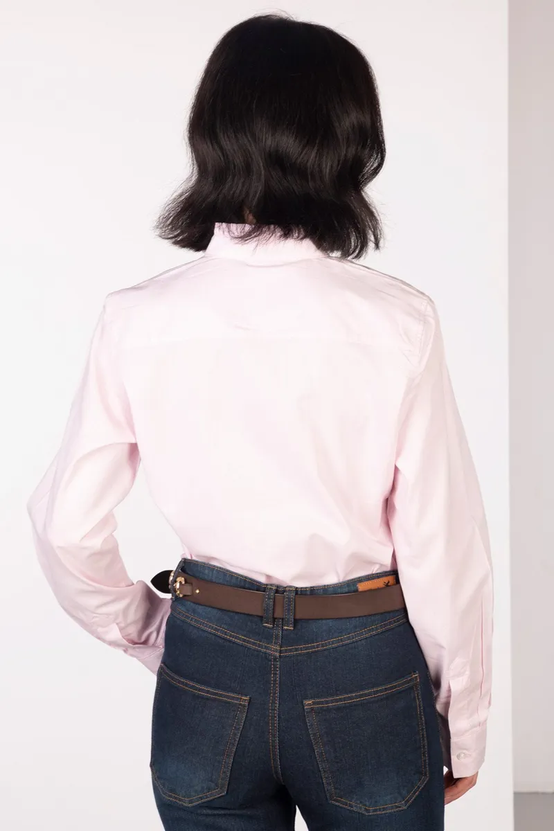 Rydale Ladies Oxford Cotton Ruffled Shirt Ivy - Pink-1