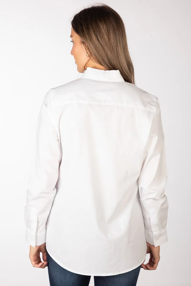 Rydale Ladies Oxford Cotton Ruffled Shirt Ivy - Ivory-1