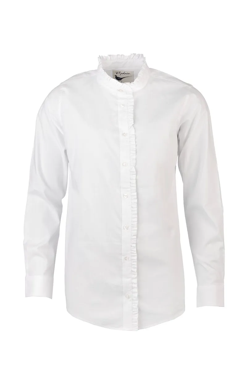 Rydale Ladies Oxford Cotton Ruffled Shirt Ivy - Ivory-4