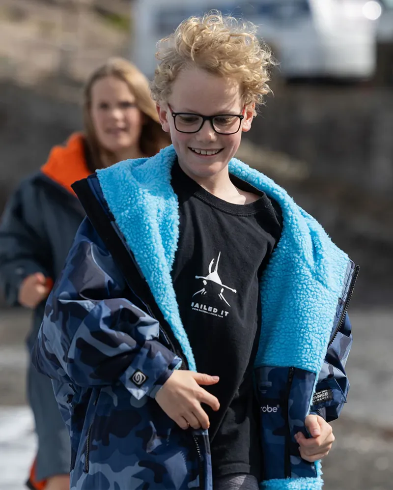 dryrobe Advance Kids Long Sleeve V3- Blue Camo/Blue