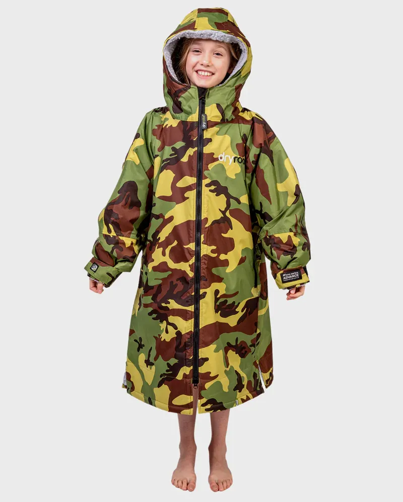 dryrobe Advance Kids Long Sleeve V3- Camo/Grey