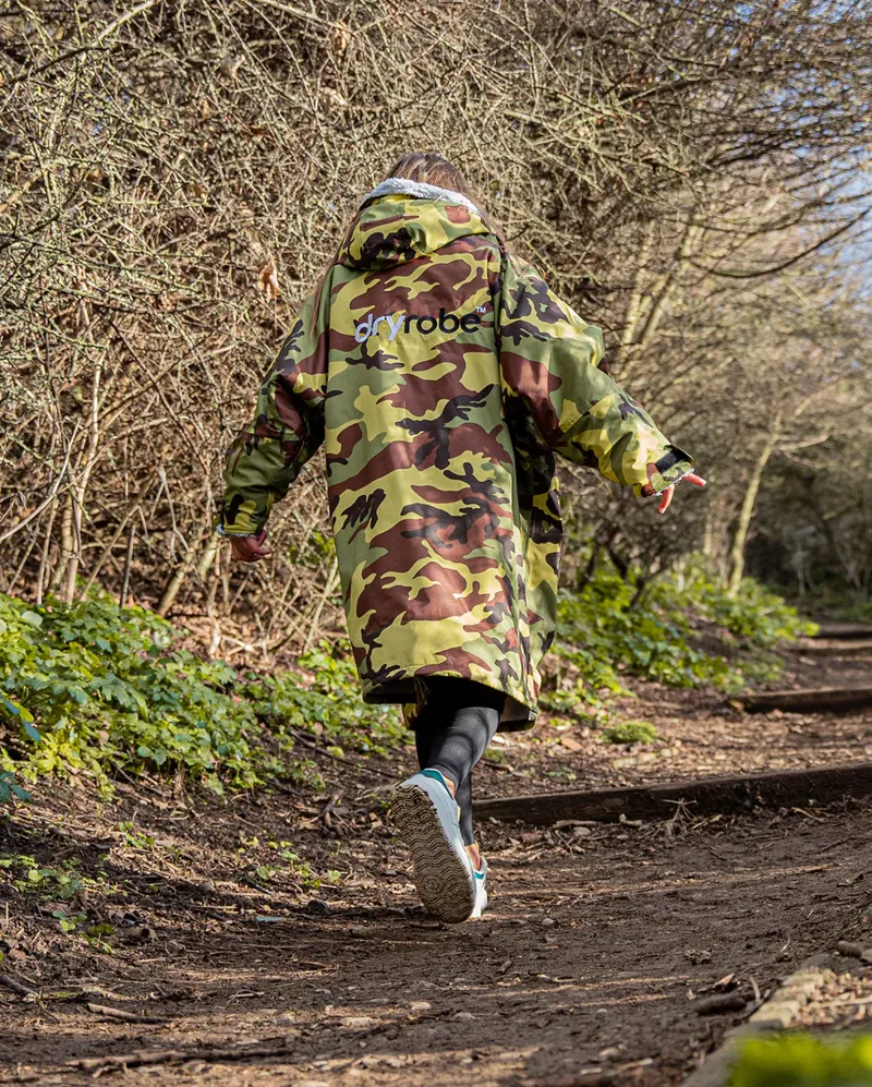 dryrobe Advance Kids Long Sleeve V3- Camo/Grey-4