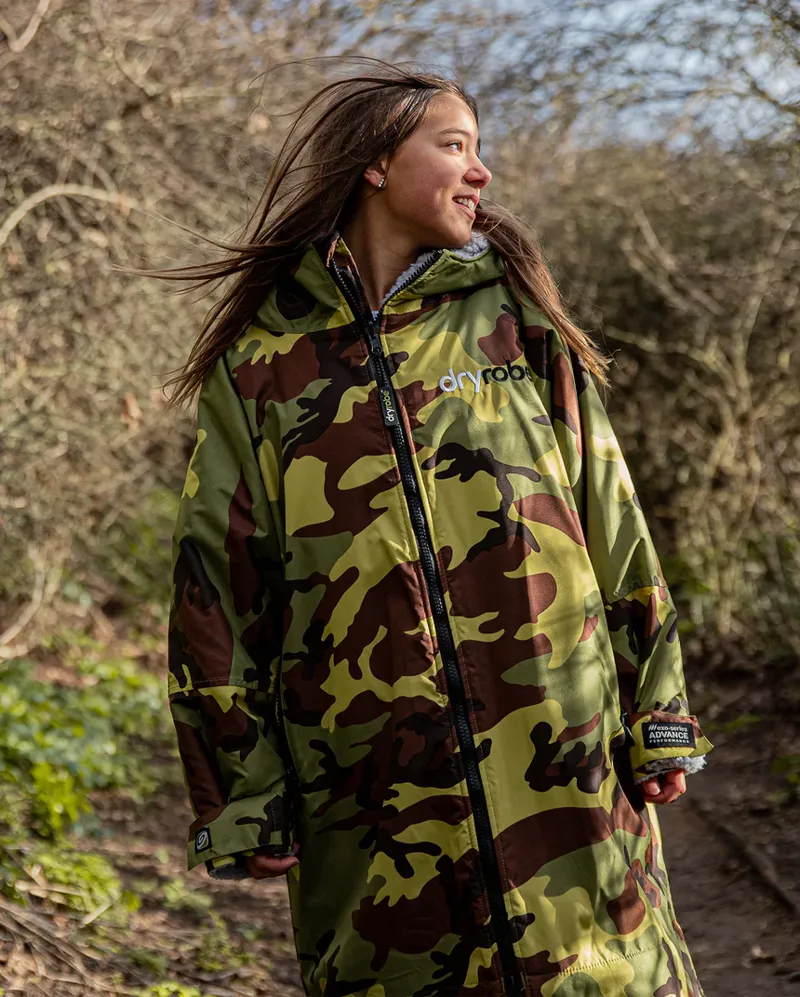 dryrobe Advance Kids Long Sleeve V3- Camo/Grey-2