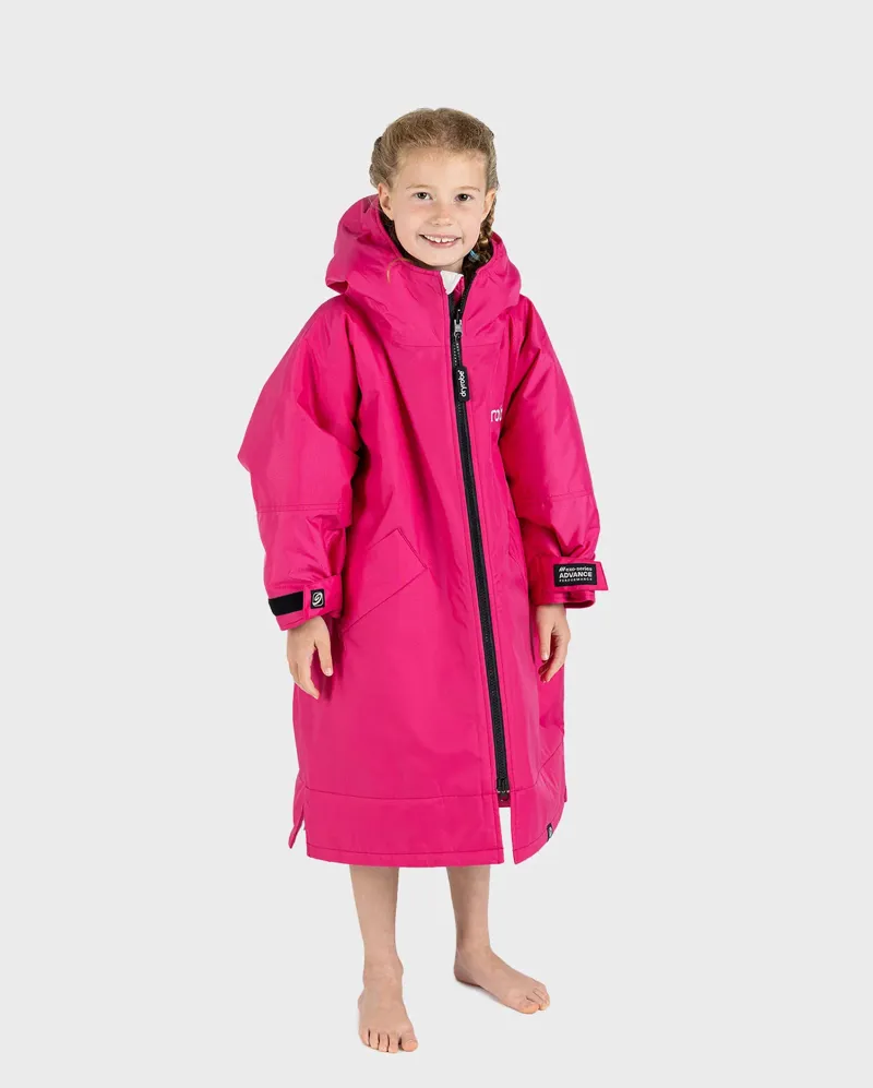 dryrobe Advance Kids Long Sleeve V3- Pink/ Light Grey