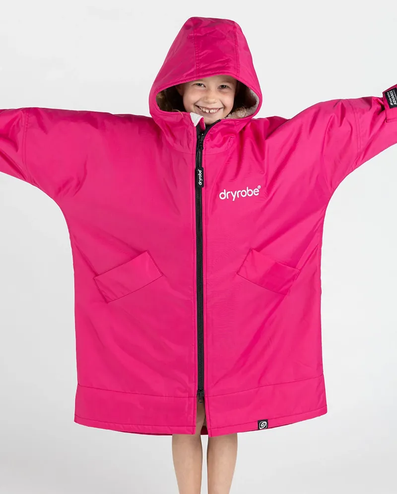 dryrobe Advance Kids Long Sleeve V3- Pink/ Light Grey-2