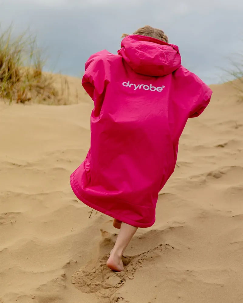 dryrobe Advance Kids Long Sleeve V3- Pink/ Light Grey-4