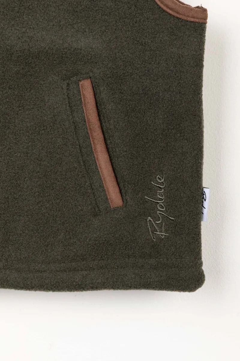 Rydale Kid's Mini Fleece Waistcoat - Huggate - Khaki-1