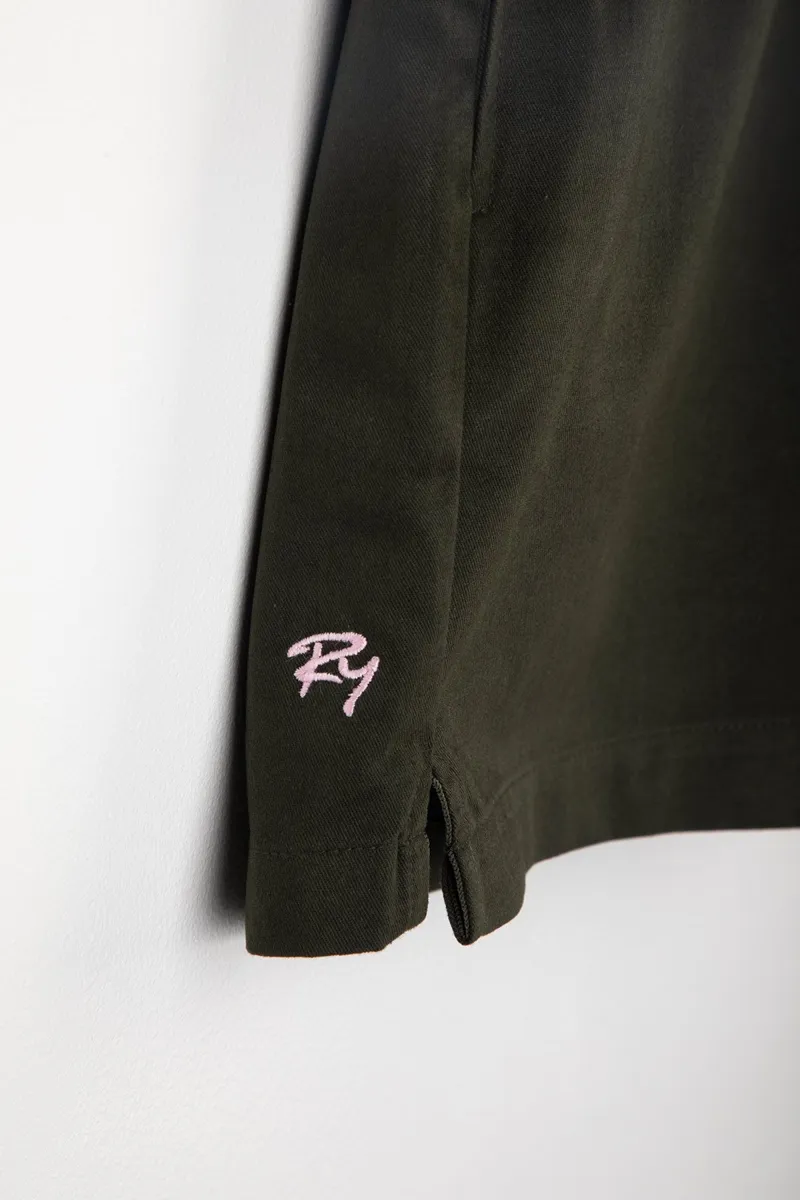 Rydale Ladies Kirby Quartered Cotton Rugby Shorts - Olive/Sorbet-8