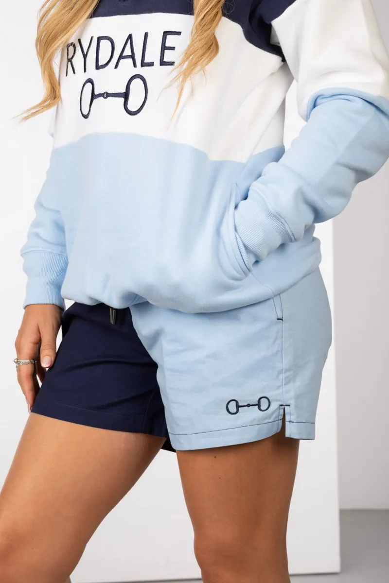 Rydale Ladies Snaffle Cotton Shorts - Kirby - Navy/Soft Blue