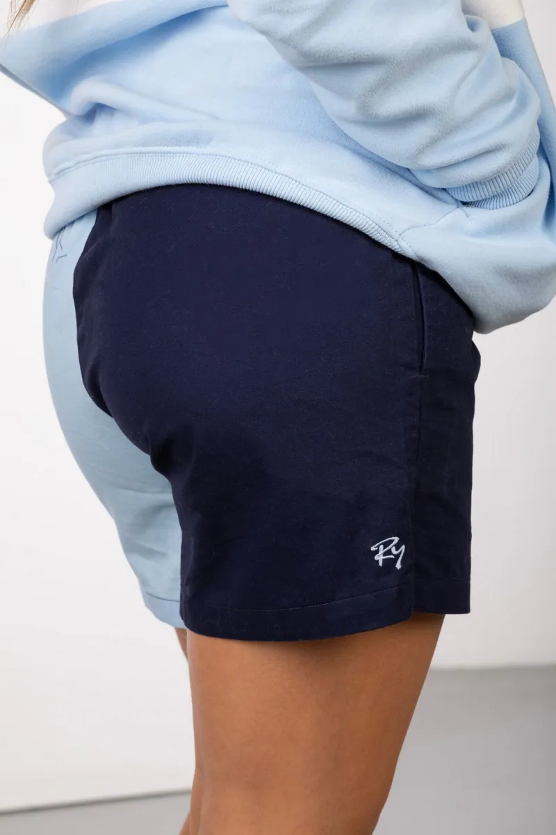 Rydale Ladies Snaffle Cotton Shorts - Kirby - Navy/Soft Blue-2