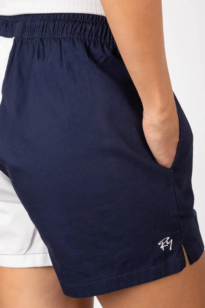 Rydale Ladies Snaffle Cotton Shorts - Kirby - Navy/White-5