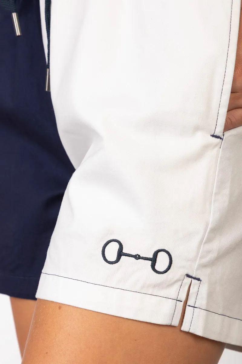 Rydale Ladies Snaffle Cotton Shorts - Kirby - Navy/White-7